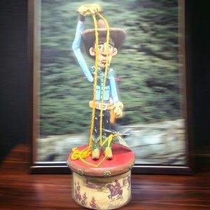 Cowboy with Lariat Treasure Box Figurine by Seasons of Cannon Falls - NIB